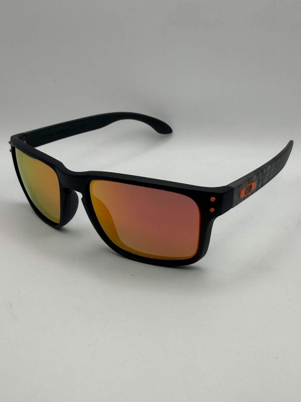 Oakley Holbrook Sunglasses Black Frame Orange Lens With Box, Case, & Accessories